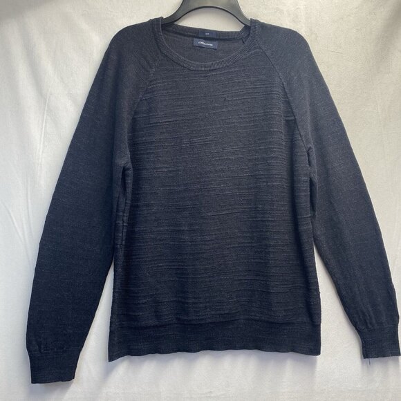 J.CREW/JEANS Slim Knit Long Sleeve Crew Neck Pullover Sweater Men Charcoal Used - Picture 1 of 16